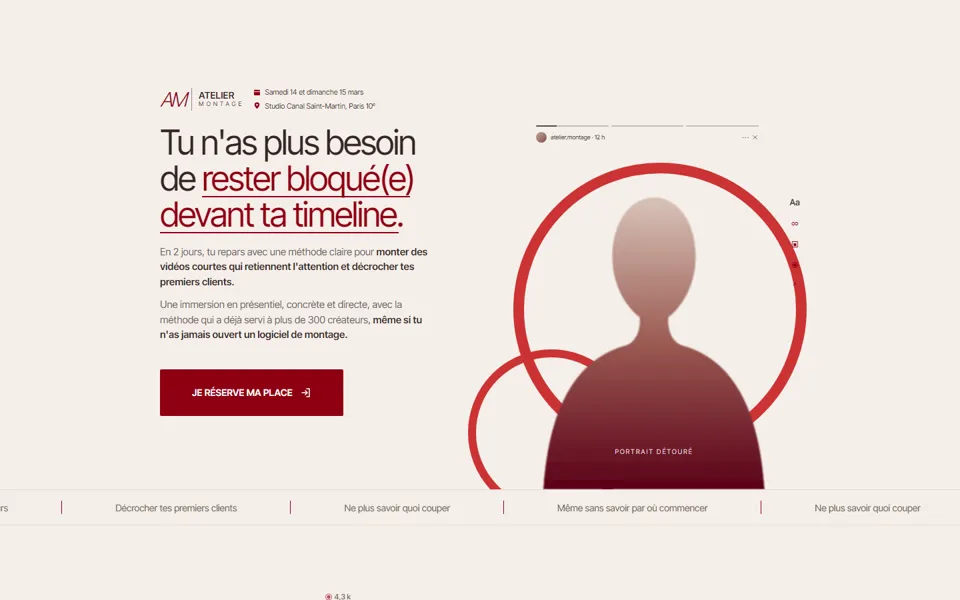Haut de page du style C, Magazine affirmé